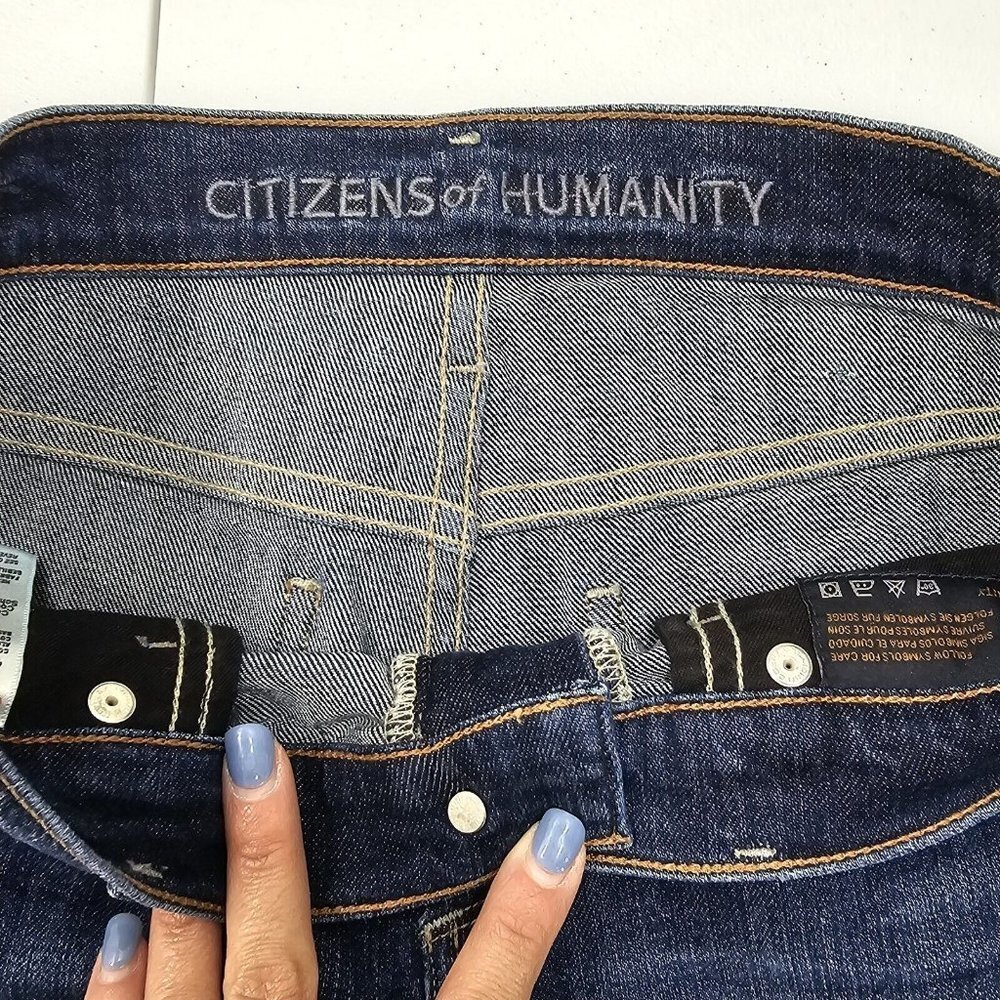 Citizens of Humanity Ava Low Rise Straight Leg Blue Jeans Womens Size 26 Frayed - Picture 10 of 16